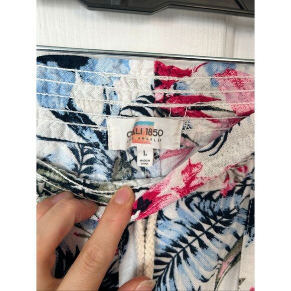 Cali1850 Women's Casual Linen Pants Drawstring Waist Lounge Beach Pants size L - Picture 4 of 7